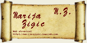 Marija Žigić vizit kartica